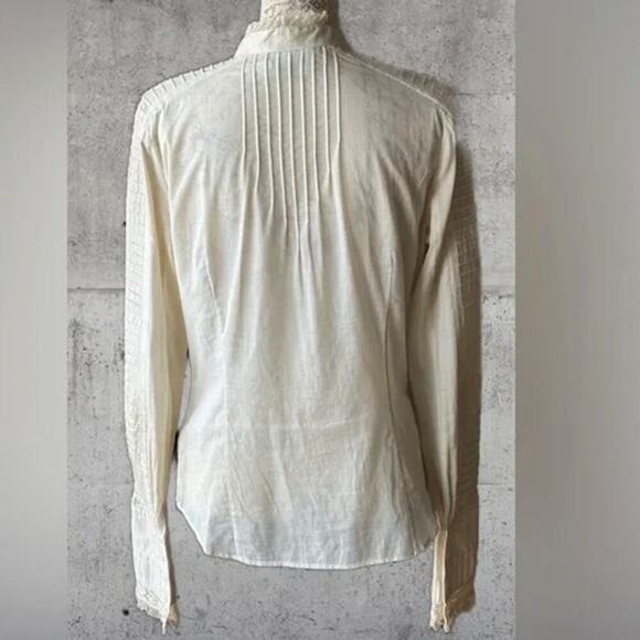 Juicy Couture Victorian Steampunk Ruffle Pintuck Regency Cotton Blouse NWOT - Picture 3 of 9